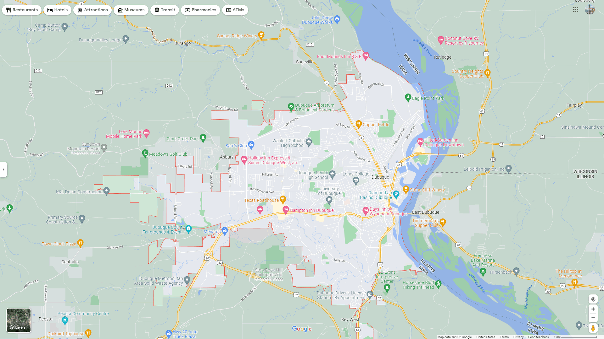 Dubuque Iowa Map Dubuque Iowa Map